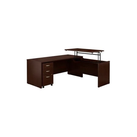 Bush Ind Bush Furniture 72inW 3 Position Sit-Stand L-Desk - Mocha Cherry - Series C SRC125MRSU